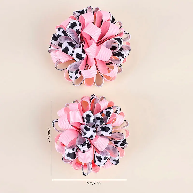 New Ribbon Flower Hair Elastic Rope Elastic Hairband Lovely Rubber Ponytail Holder Hair Tie Children Kids Hair Accessories