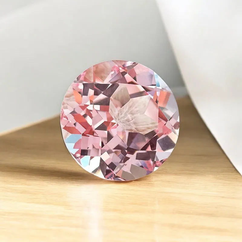 Round Cut  Lab Grown Sapphire Sakura Pink Loose Gemstone DIY Ring Necklace Earrings Main Materials Selectable  Certificate