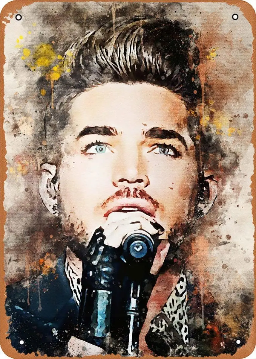 Metal Tin Sign Adam Lambert Music World Musical Poster Wall Decor Funny for Home Kitchen Bar Pub Man Cafe Room Decoration Vinta