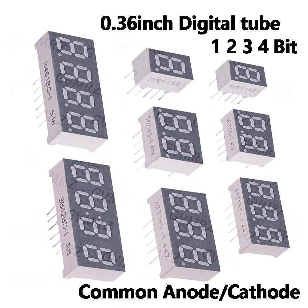 0.36inch Digital tube Common AnodeCathode Red 1 2 3 4 Bit digital Tube LED Display 7 segment 4bit Anode/3bit Anode/1bit Cathode