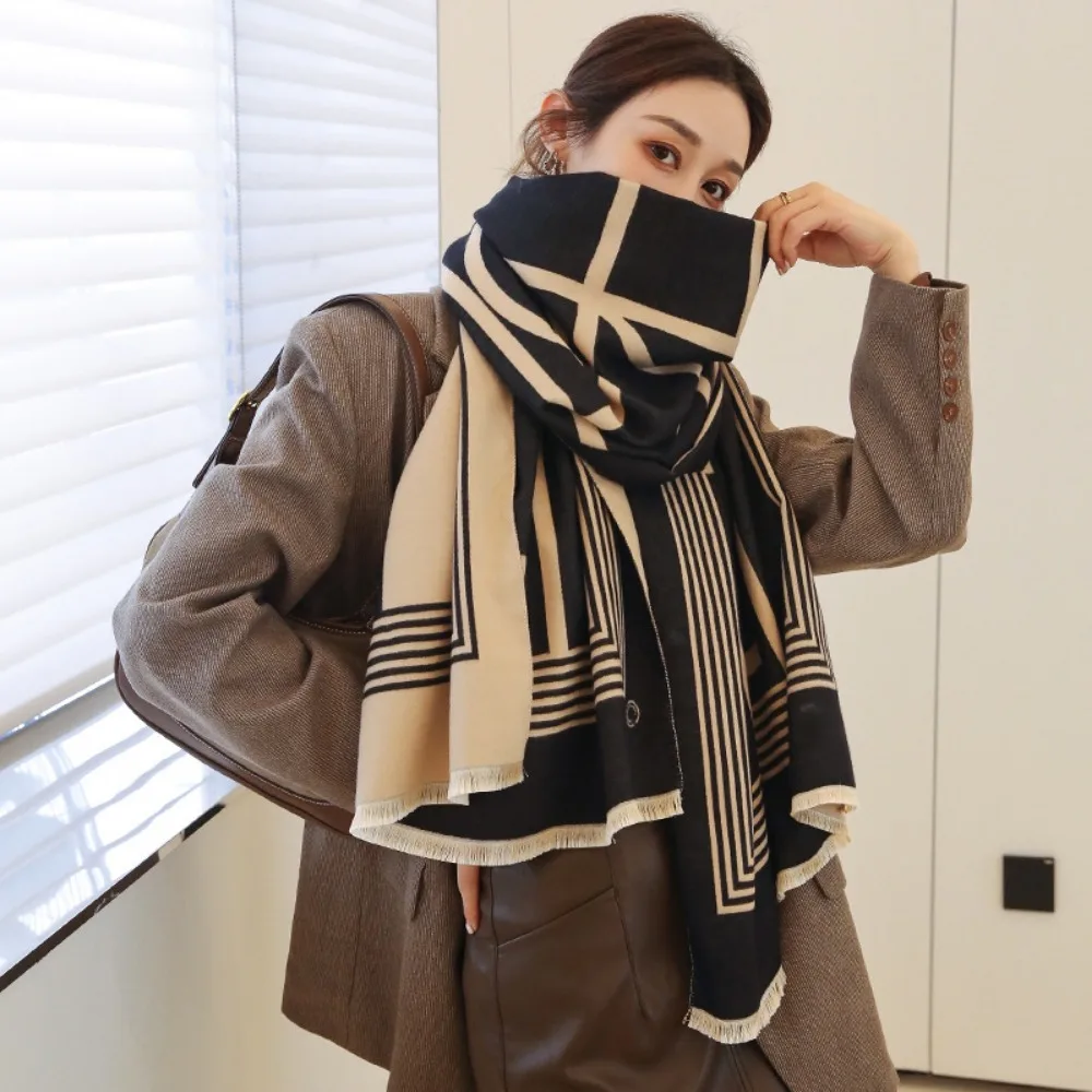 Elegant Floral Cashmere Shawl Scarf for Women Luxury Winter Warm Blanket Thick Neckerchief Poncho Bandana Lady Bufanda Ehcarpe