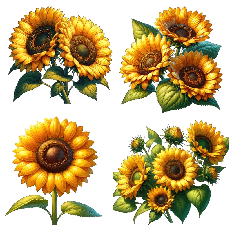 Three Ratels QCF345 Beautiful sunflower flower art wall stickers for home decoration  bright car decals
