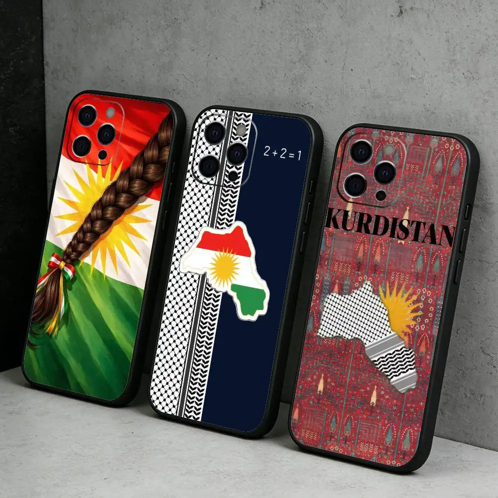 

Totem OF K-KurdistanS Map Phone Case For iPhone17,16,15,14,13,12 Plus,Max Soft Silicone Black Cover