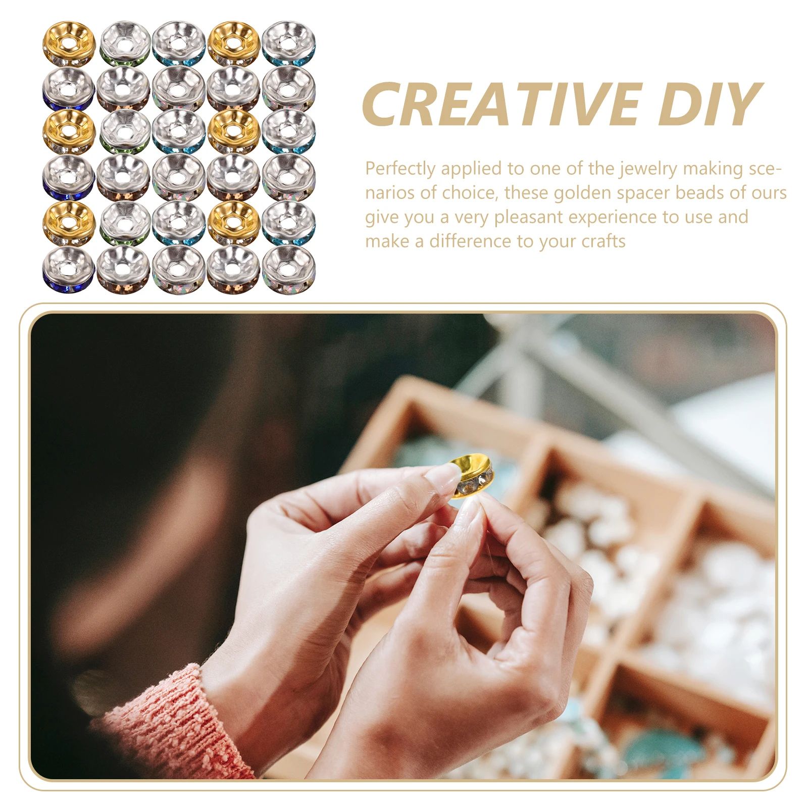 

200pcs Glass Spacer Beads Colorful Rust Resistant Lightweight For Diy Jewelry Making Crafts Bracelet Necklace Keychain Pendant