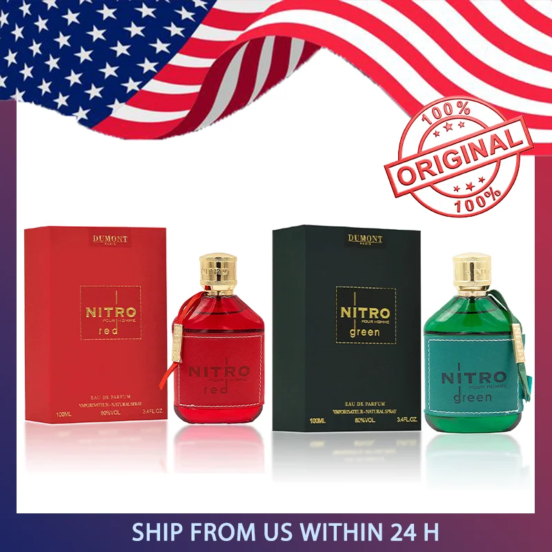 Dumont NITRO RED 3.4oz Eau De Parfum Perfume De lujo para hombres Frutas Woody Fragancia floral y masculina - Larga duración