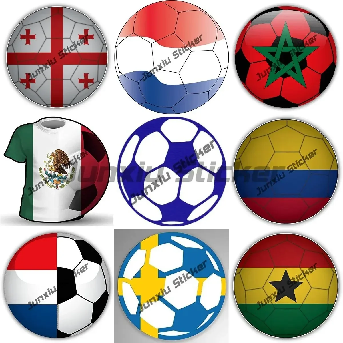 

Flag Soccer Ball Sticker Self Adhesive Football Waterproof Decal for Cars SUV Camper Bumper Truck Motorcycle Helmet Decal