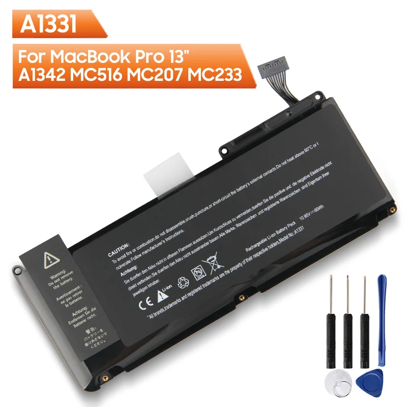 

100% Новый Сменный аккумулятор A1331 для MacBook Pro 13 "A1342 MC516 MC207 MC233 Подлинная перезаряжаемая батарея 60 Втч