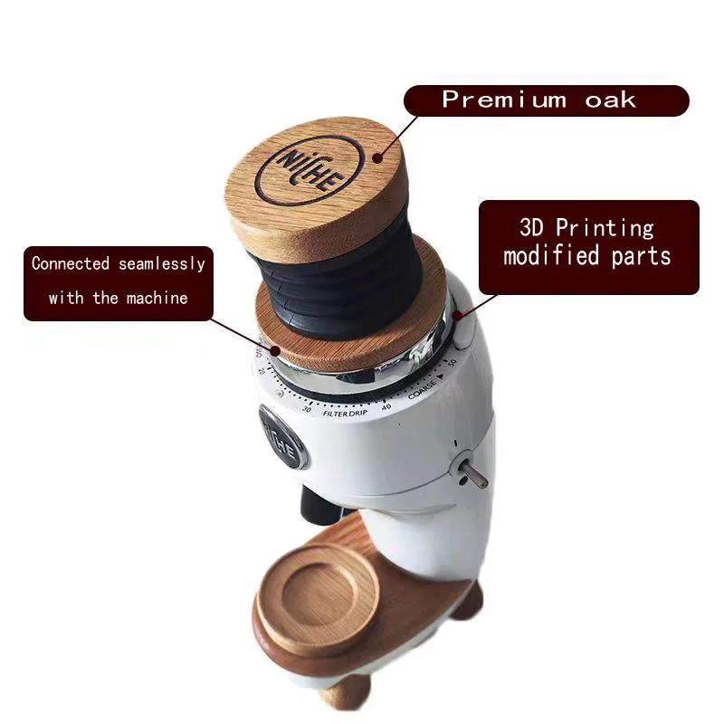 Press and Blow Solid Wood Lid Oak/Walnut Blower Applicable to Niche Zero Coffee Machine