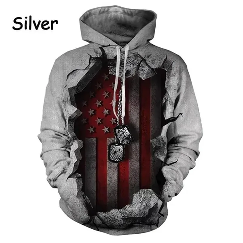 

American Flag Graphic Hoodies Men 3d Printed Men's Personalized Pullover Sweatshirts Tops Plus Size New In Hoodies & Sweatshirts