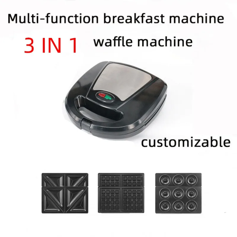 110V 3-in-1 Donut Maker Sandwich Machine Waffle Maker Electric Cake Machine Breakfast Machine