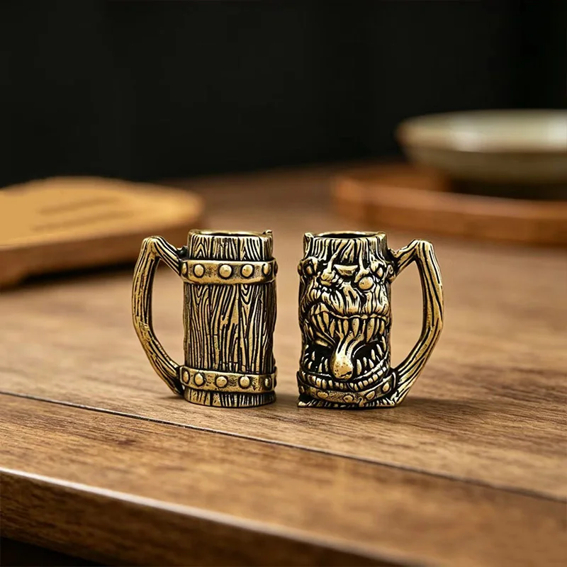 Tree Spirit Wine Cup Small Statue Brass Figurines Miniatures Vintage Desktop Ornaments Home Decorations Crafts Accessories Gifts