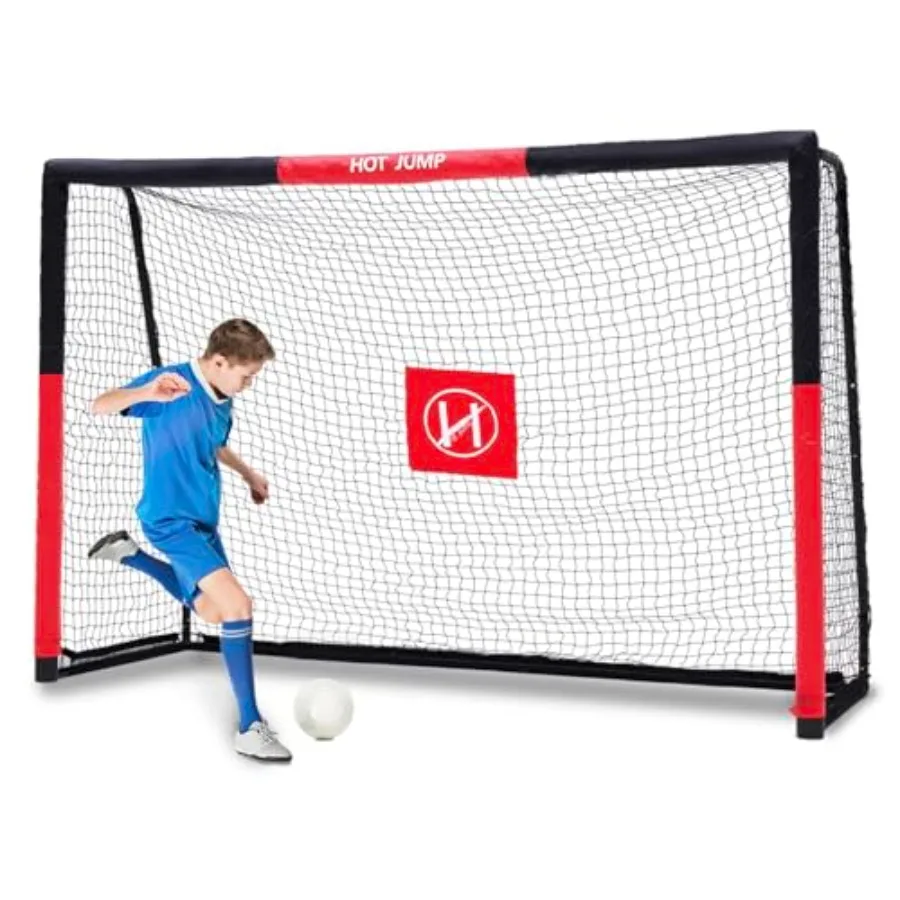 

Backyard Soccer Goal 8x5ft Metal with Zipper Design Weatherproof Foam Padded Posts Easy Assembly Durable