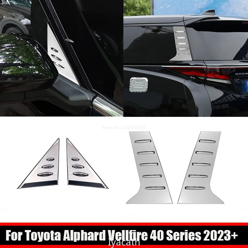 

For Toyota Alphard Vellfire 40 Series 2023 2024 ABS carbon Car Exterior Accessories A D Pillar Trim Rear Window Quarter Cover