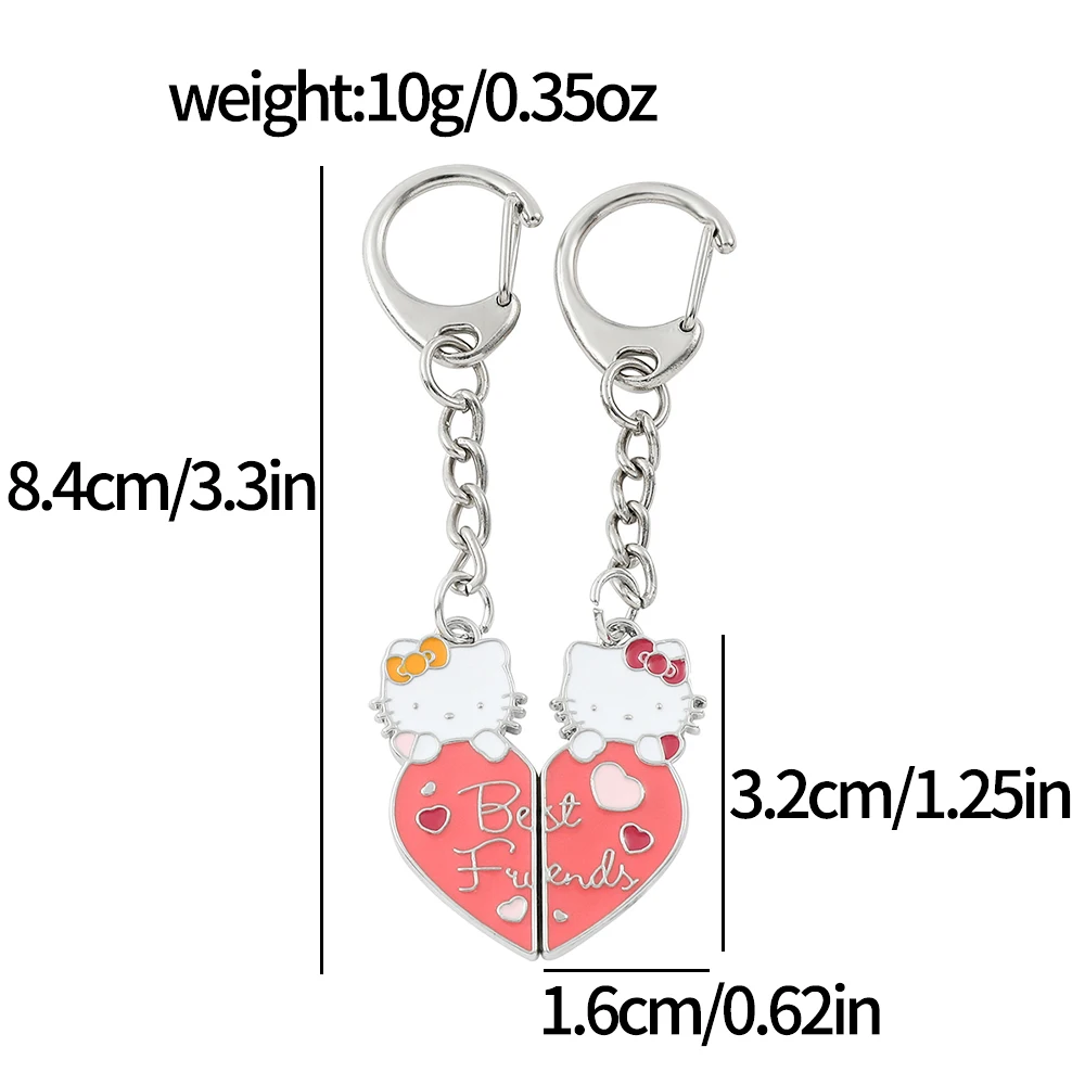 Sanrio Hello Kitty Keychain Anime Cartoon Figure KT Cat Love Pendant Keychain for Couple Jewelry Accessories Gifts