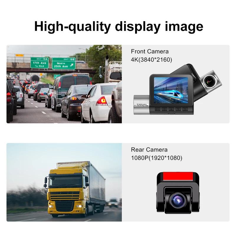 E-ACE 4K B04P Hisilicon Dashcam مسجل GPS Wifi 24H وقوف السيارات عدسة مزدوجة اختياري 1080P الخلفية للرؤية الليلية الصندوق الأسود لسيارة DVR