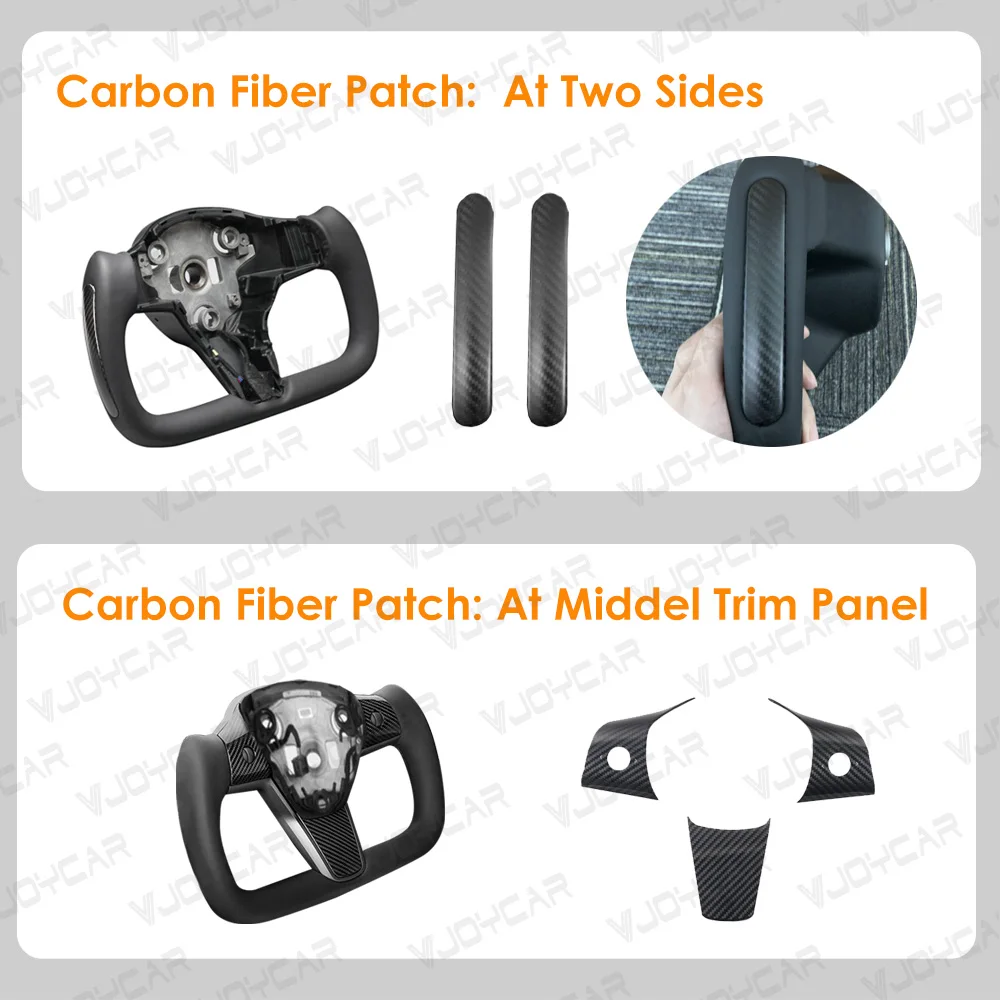 For Tesla Model 3 Model Y 350mm Yoke Steering Wheel with Heating Personalized Racing Leather Carbon Fiber Customized Version