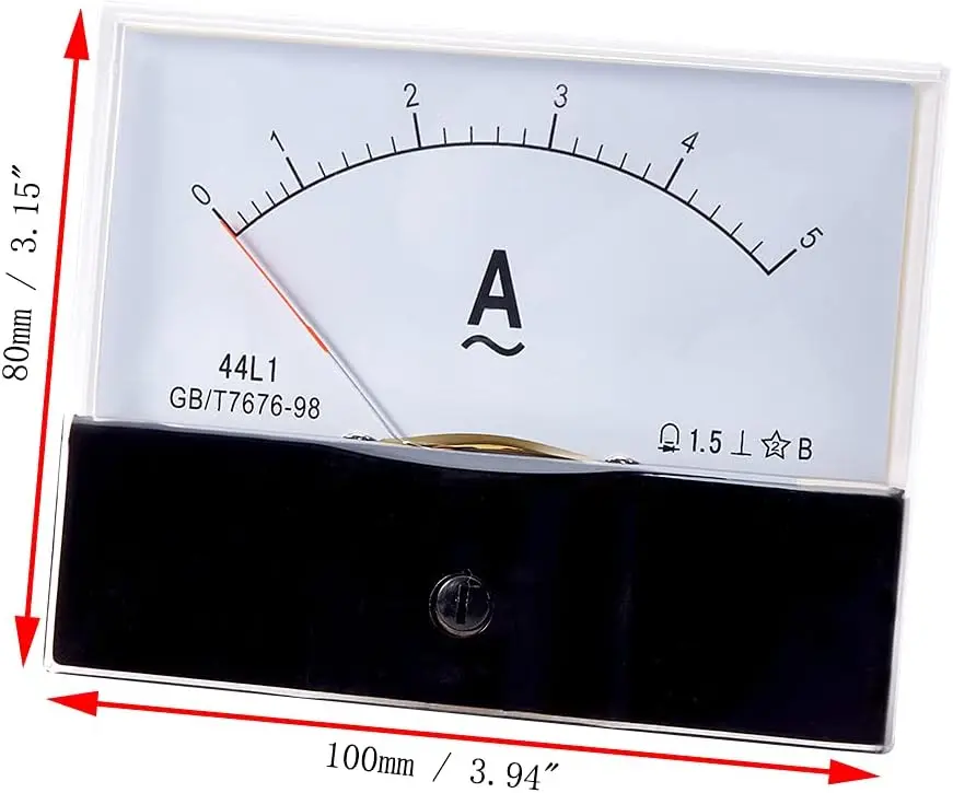 44L1 Pointer type AC ammeter 1A2A3A5A10A20A30A50A Analog Current Panel  Amp Ammeter Gauge Meter 1.5