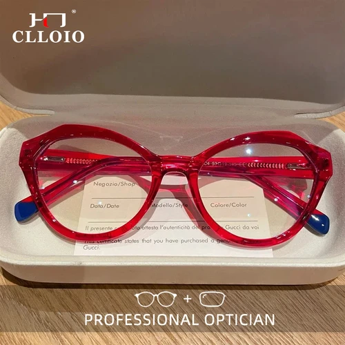 Imagen 2 del producto CLLOIO nueva moda ojo de gato Anti luz azul gafas de lectura para mujeres prescripción personalizable miopía hipermetropía gafas ópticas
