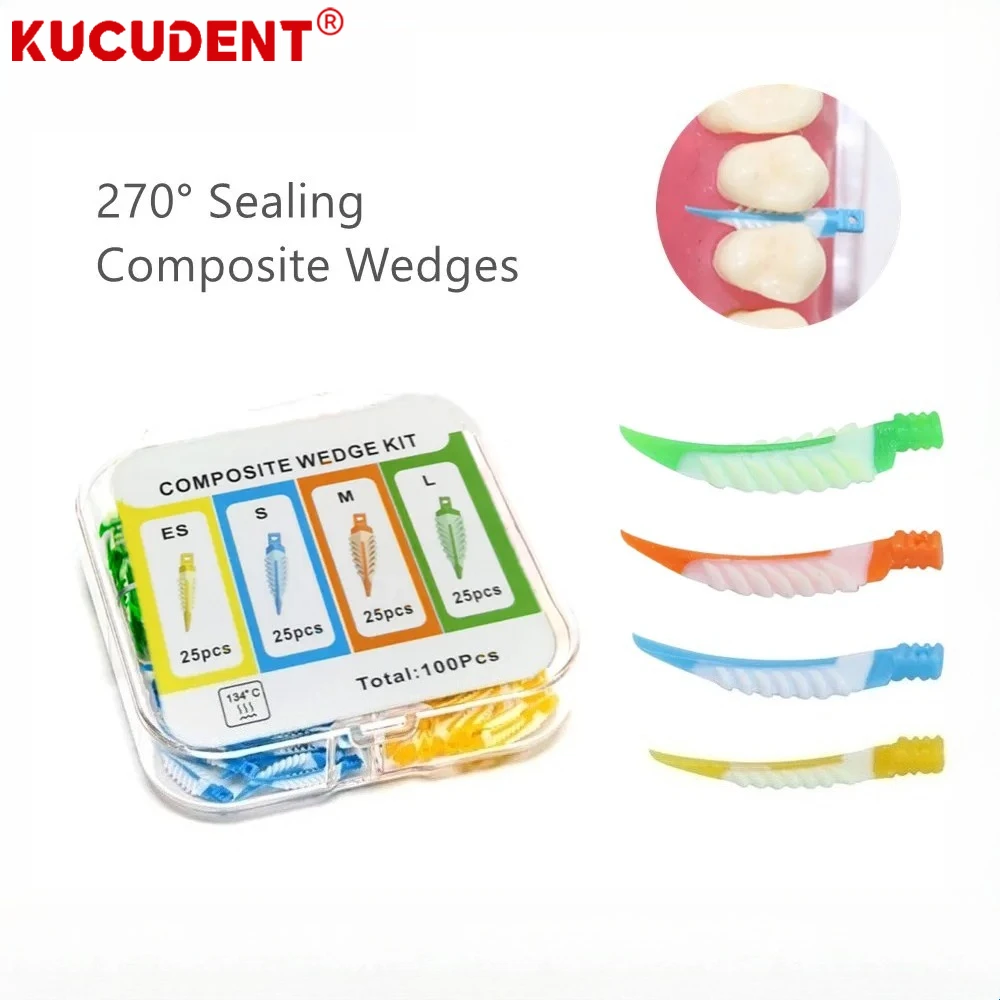100pcs/set Dental Composite Interdental Wedges Sealing Wedges Silicone Adaptive Teeth Gap Wedge Matrix Autoclaved Dentistry Tool