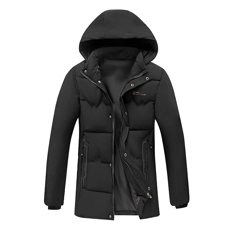 

Новая мужская утолщенная теплая хлопковая куртка с капюшоном, длинные парки, мужская ветрозащитная повседневная универсальная хлопковая куртка, очень теплая зимняя мужская парка