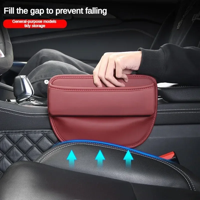 1pc Universal Car Seat Gap Organizer PU Auto Console Side Pocket Seat Crevice Storage Box Interior Accessory Car Interior