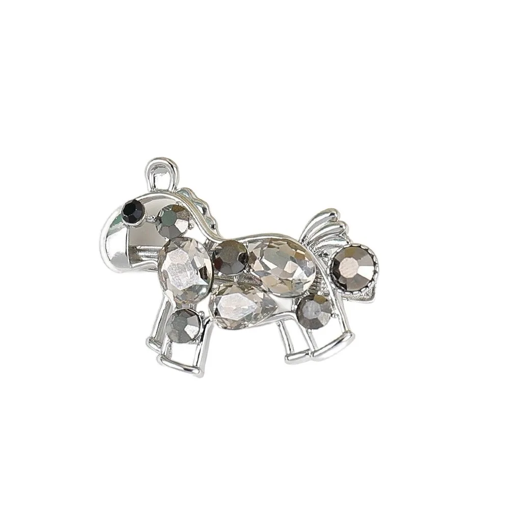 

Sweet Zinc Alloy Horse Hairpin Colored Chinese Cartoon Hair Clip Y2K Side Clip Rhinestone Edge Clip Party