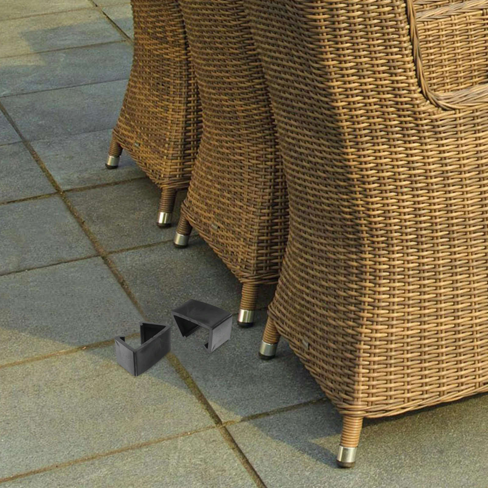 4 Pcs Patio Sofa Clamps Adjustable Furniture Clips for Terrace Sectional Wicker Rattan Chair Fasteners Outdoor Decor