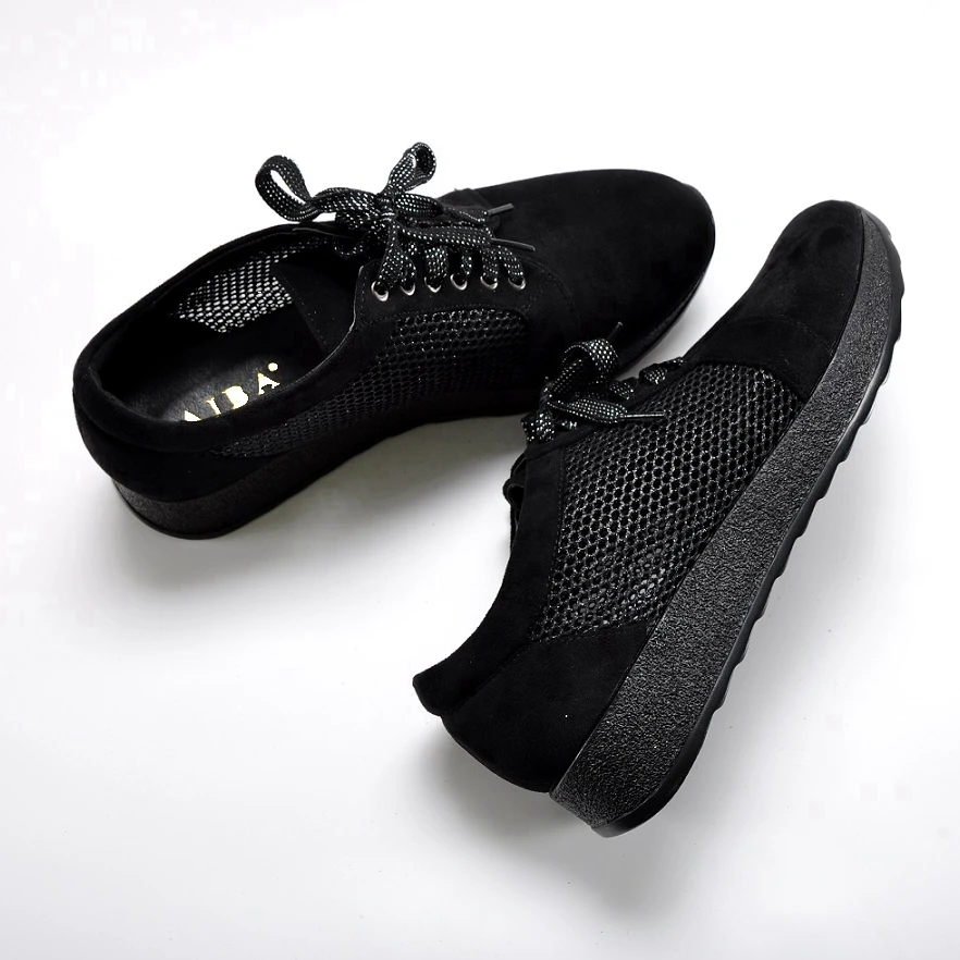 

Lady Mesh Breathable Casual Big Size 41 42 43 Shoes Flat Female Zapatos Mujer New Wedge Fat Foot Sneakers