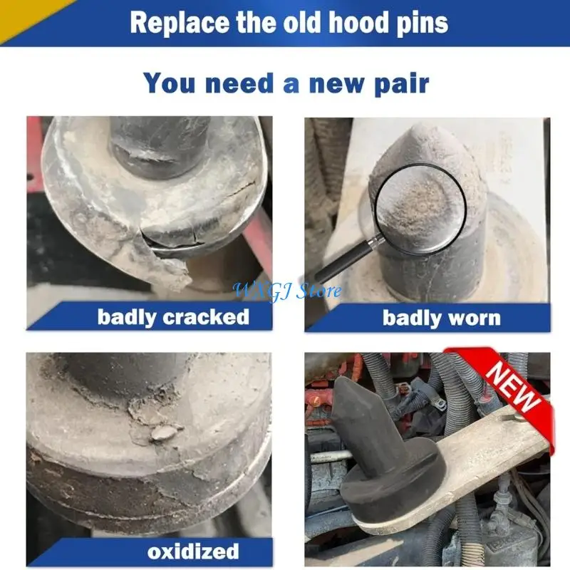 37JE 1 Pair Easy to Install Truck Hood Covers with Cooling Vents For T660 T800 Improved Engine Performances and Enhanced