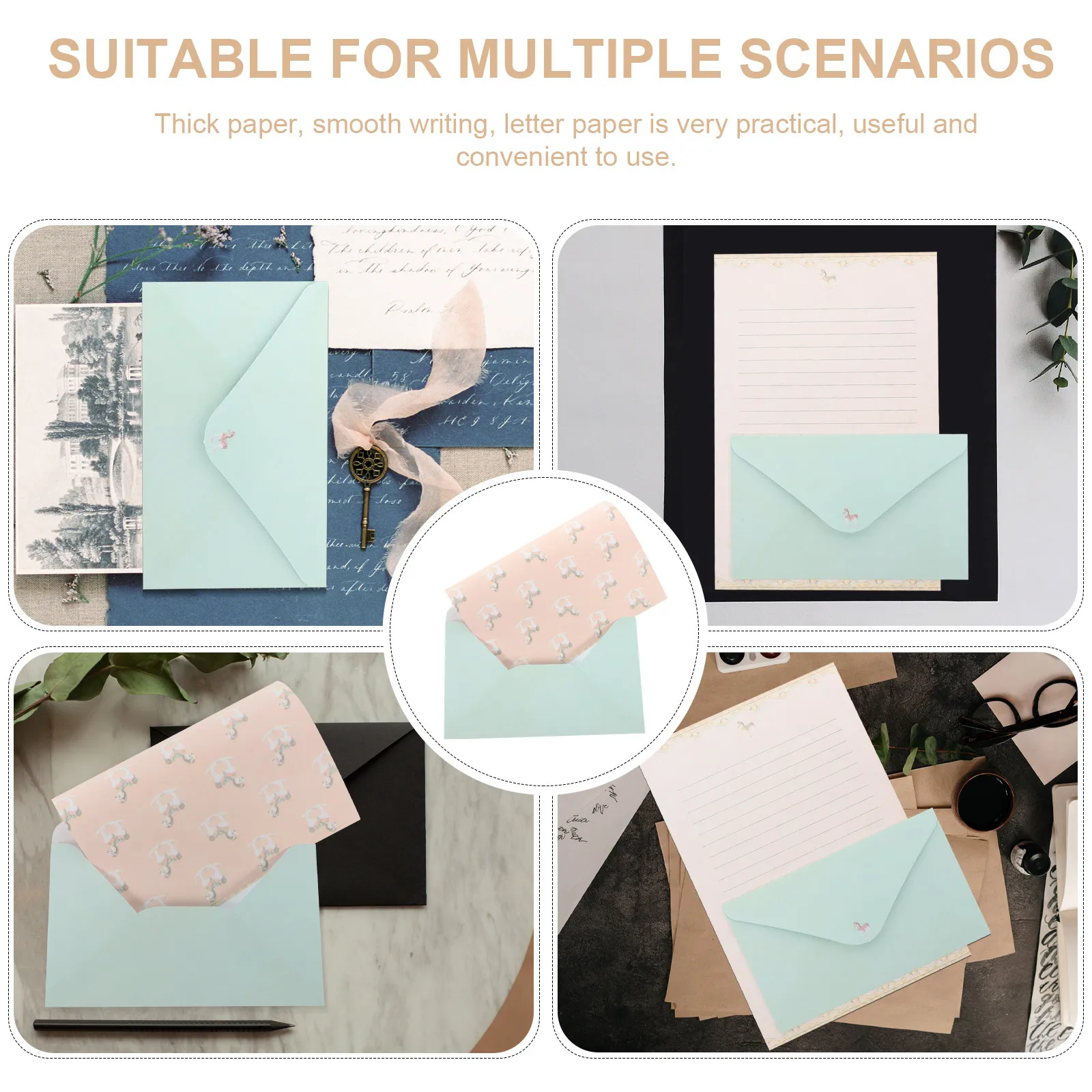 A5 Letter Envelopes Set – 5-Piece Premium Textured Stationery for Thank You Cards, Invitations & DIY Crafts