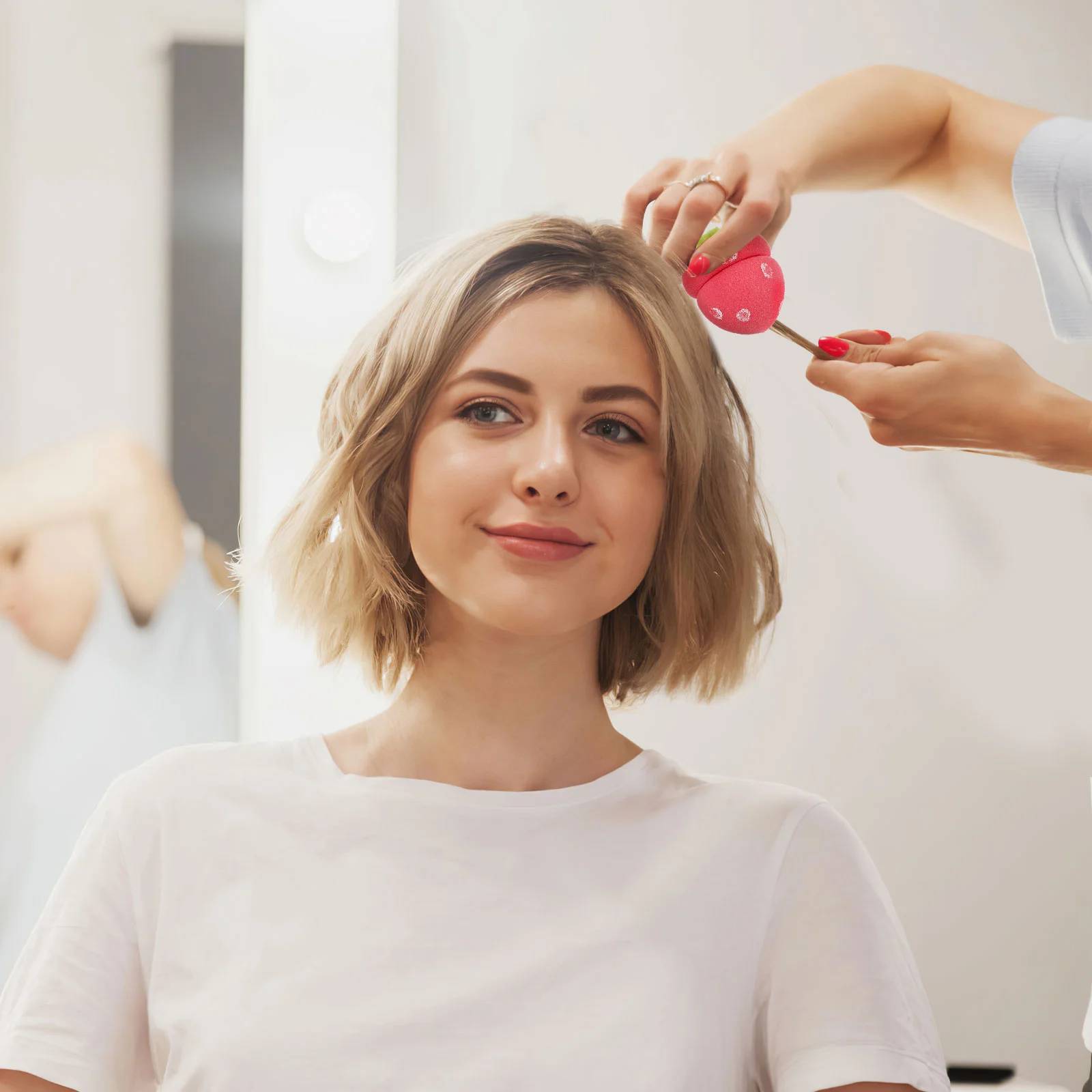 12-delige haarverzorging schuimrollers sponskrulspelden dames stylingtool aardbei automatisch