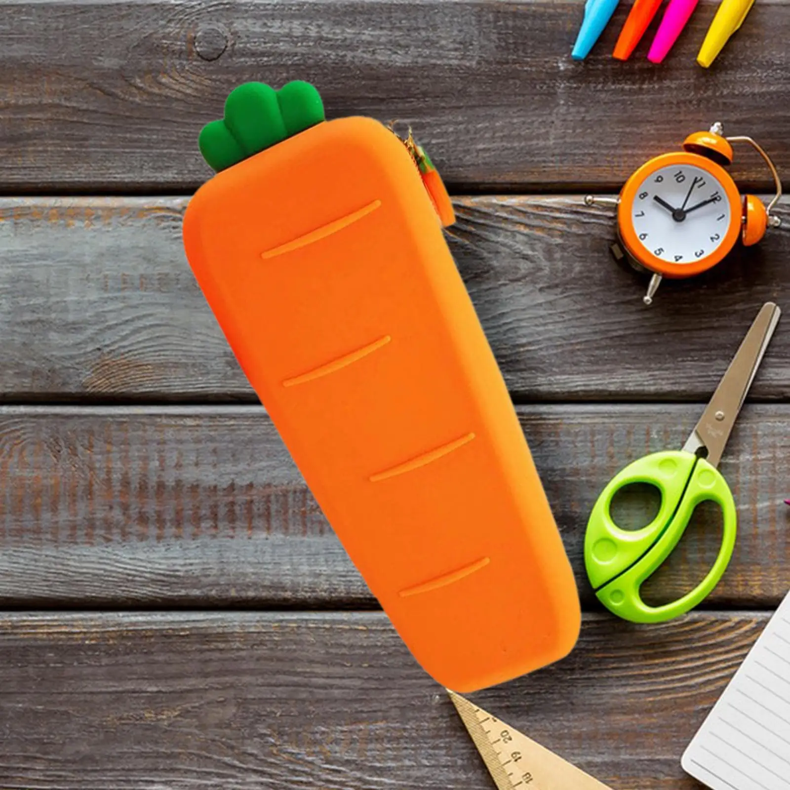 

Carrot Shape Silicone Pencil Case Novelty Soft Pen Bag for Teens Boys Girls