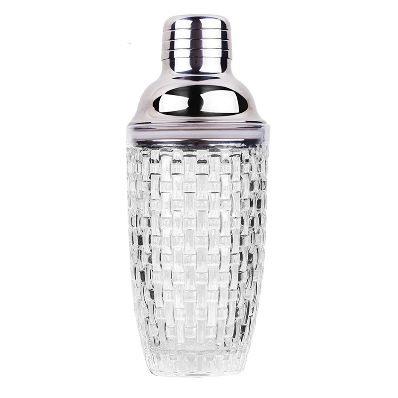 13Oz Glass Cocktail Shaker Set - Glass Shaker For Cocktails, Drink Shakers Cocktail And Cocktail Shakers Silver Easy Install