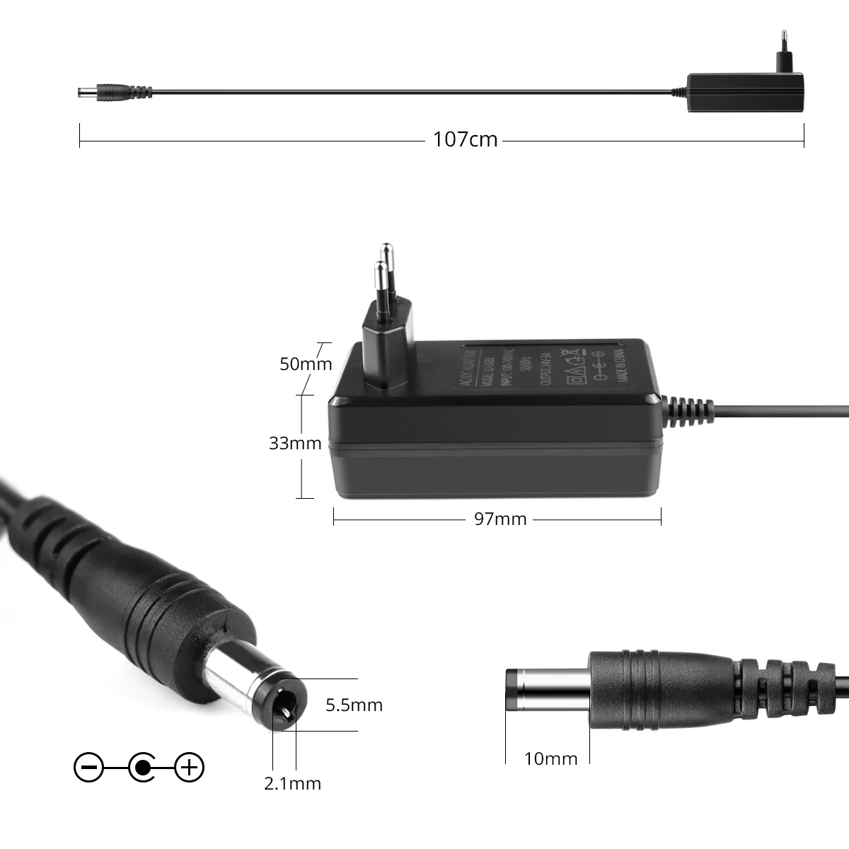 Transformador de luz de fuente de alimentación conmutada 2A 3A AC110V 220V a DC 24V adaptador de fuente de alimentación enchufe UE/EE. UU. para tira