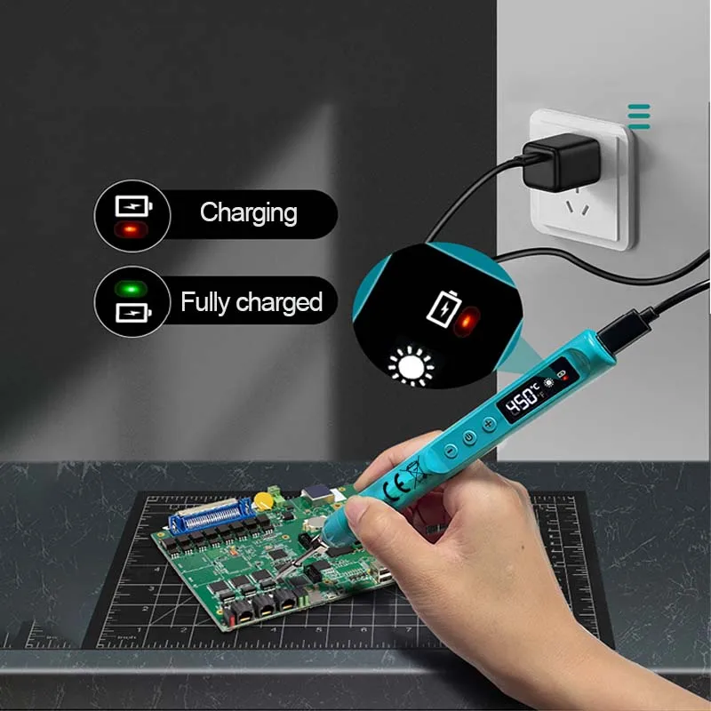 Welding Tool Kit Digital Soldering Iron Electronic Repair/Manual DIY Including Solder Wire Rosin Tweezers