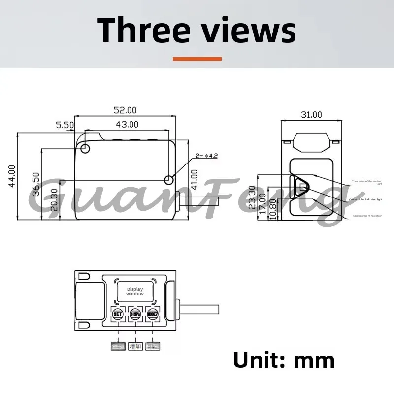 20M/50M Laser Ranging, 2KHz High Frequency Anti-strong Light Ranging Switch, with RS485