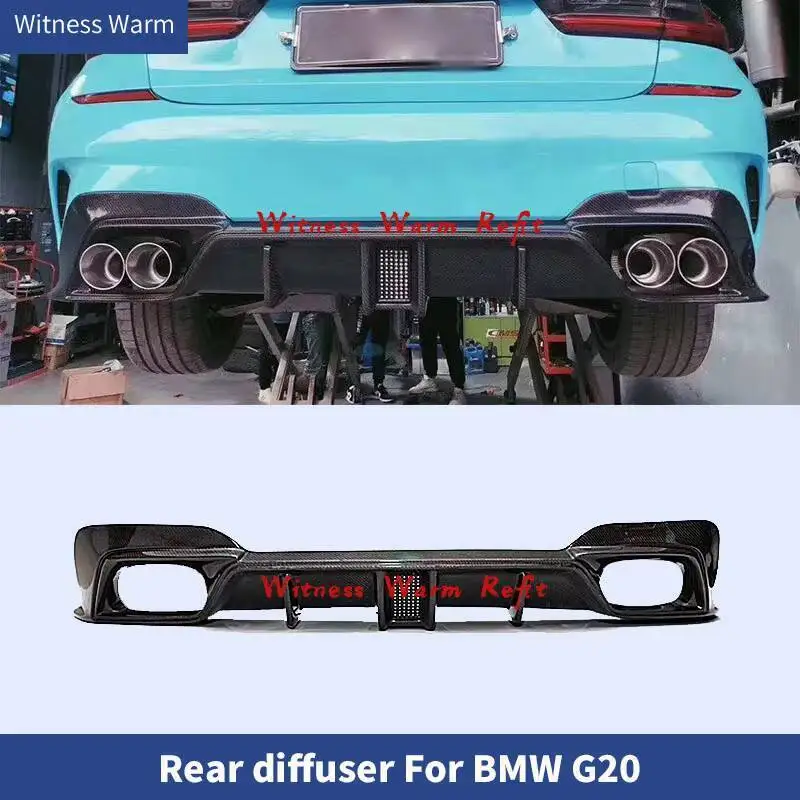 Diffuseur arrière Spomicrophone avec lumière, pare-chocs arrière pour BMW Série 3, G20, 330i, M340i, Jules Splitter, 2019, 2020