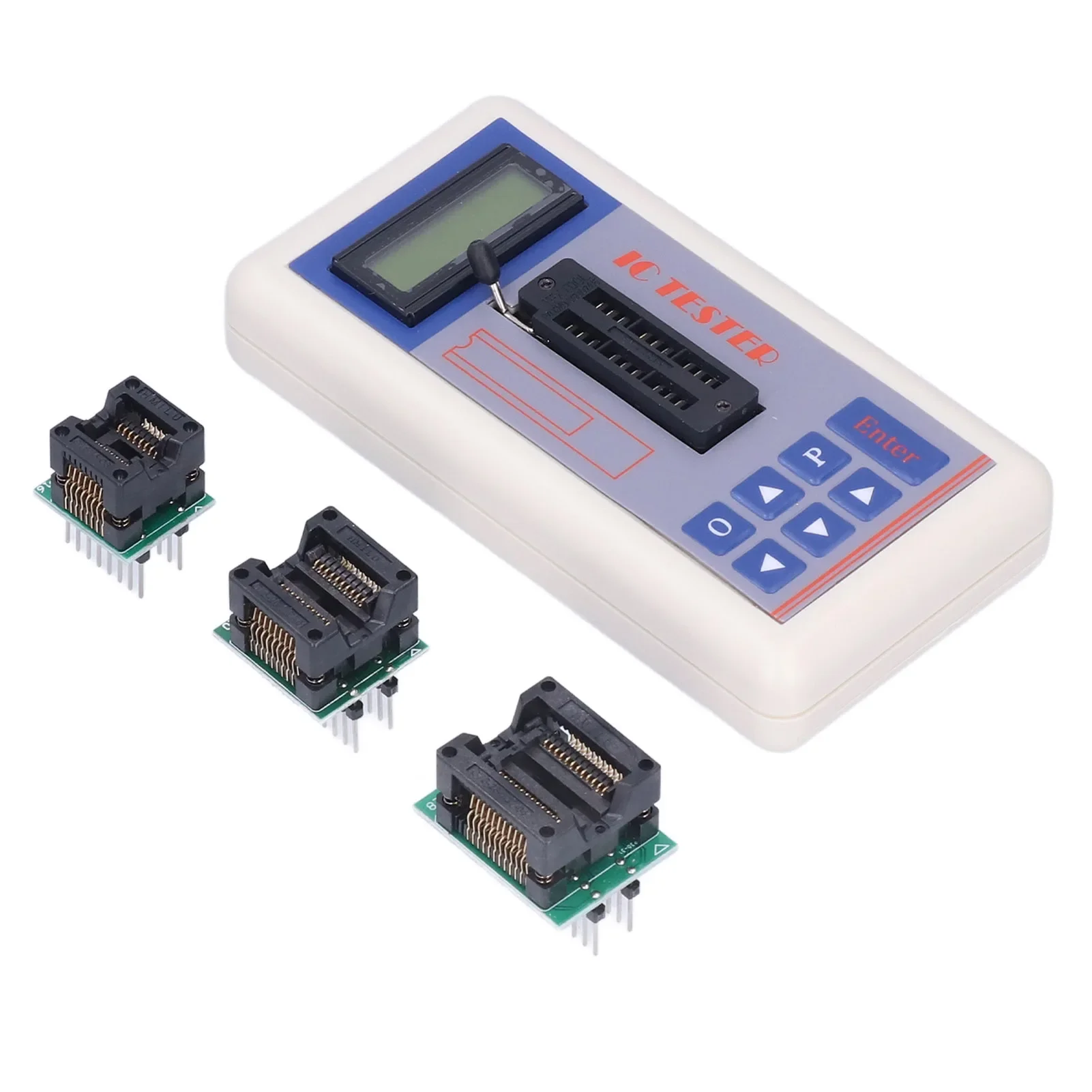 Produktbild von IC-Tester Für 74HC, CD4000, OpAmp & Co. – Tragbar, ABS, Mit Lasttest, 2x AA (ohne Batterien)