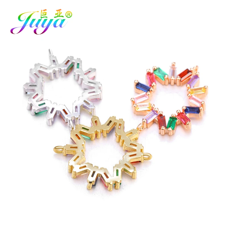 Juya DIY-Schmuckzubehör für Damen, kubischer Zirkonia, Blumenverbinder, Zubehör für Handarbeiten, Charms, Armbänder, Ohrringe, Herstellung – Detail 25