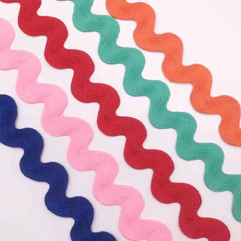 2cm Ric Rac Zig Zag Lace Wave Bending Fringe Trim Ribbon Terylene Ribbon do dekoracji ślubnych Handmade DIY Sewing Craft