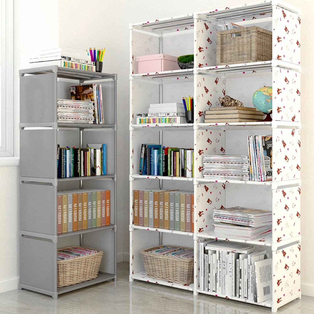 Bookshelf Simple Book Storage Rack Bookcase Debris Shelf Multi-layer Closet Organizer Living Room Easy Assembly Bookcase Storage