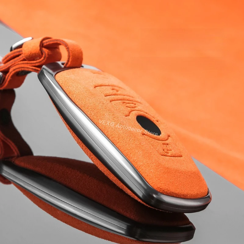For GAC Trumpchi GS4 Plus M8 Master GS3 GS8 M6 Pro Key Bag Fob Cover Case Suede Leather Key Protective Shell Keychain Accessorie