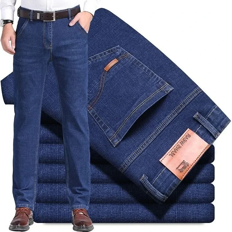 

Men New Fashion Smart Casual Classic Jeans Male Casual Slim Fit Denim Pants Minimalist Loose Straight Trousers