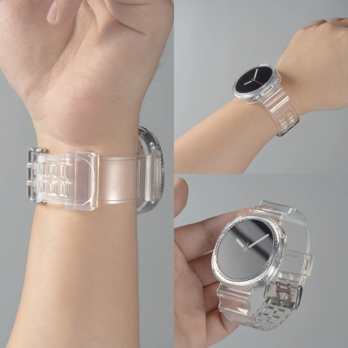 لساعة سامسونج 8 40 مللي متر 44 مللي متر حزام ساعة من السيليكون الشفاف لساعة سامسونج جالاكسي 8 40 44 مللي متر ملحقات الساعة الذكية الرياضية