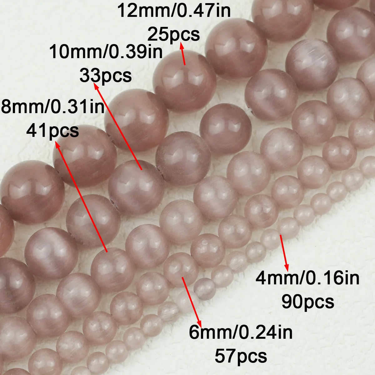 4-12mm 16pcs Stone half strand Light Purple Cat's Eye Spacer Loose Beads For Jewelry Making DIY Bracelets Necklace Accessories