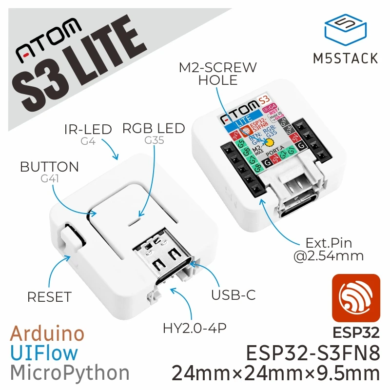 AtomS3 Lite ESP32-S3 Programmable Controller Embedded IoT Development Board