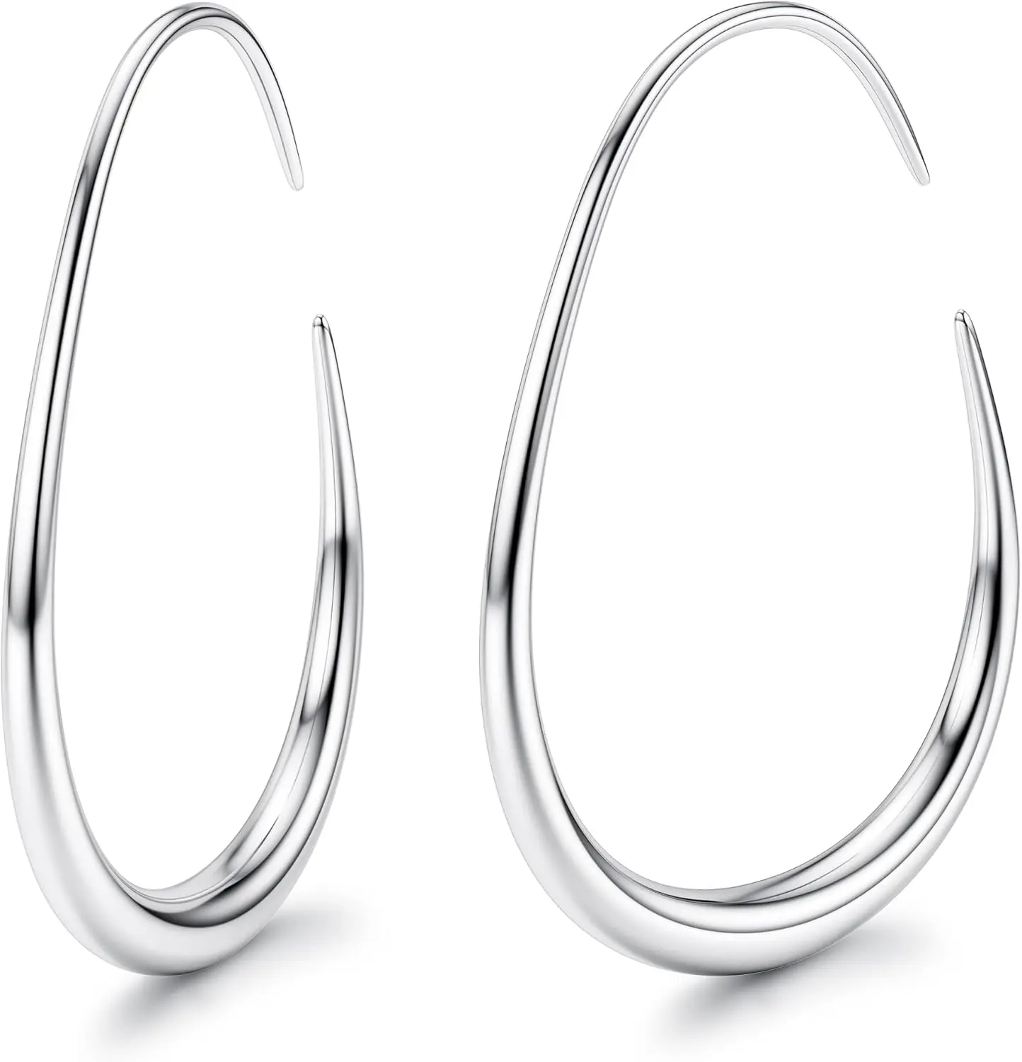 

Hoop Earrings for Women Stainless Steel 18K Gold/Rose Gold Oval Hoop Earrings