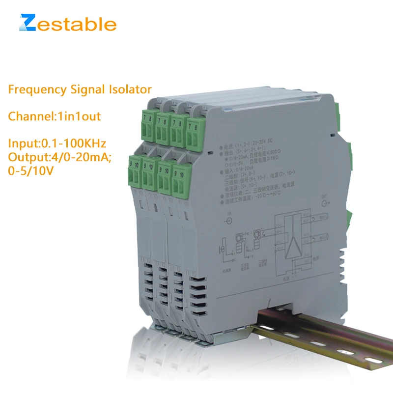 

0.1-100KHz Input Frequency Signal Isolator 4-20mA 0-5V 0-10V Output Signal Isolator Frequency