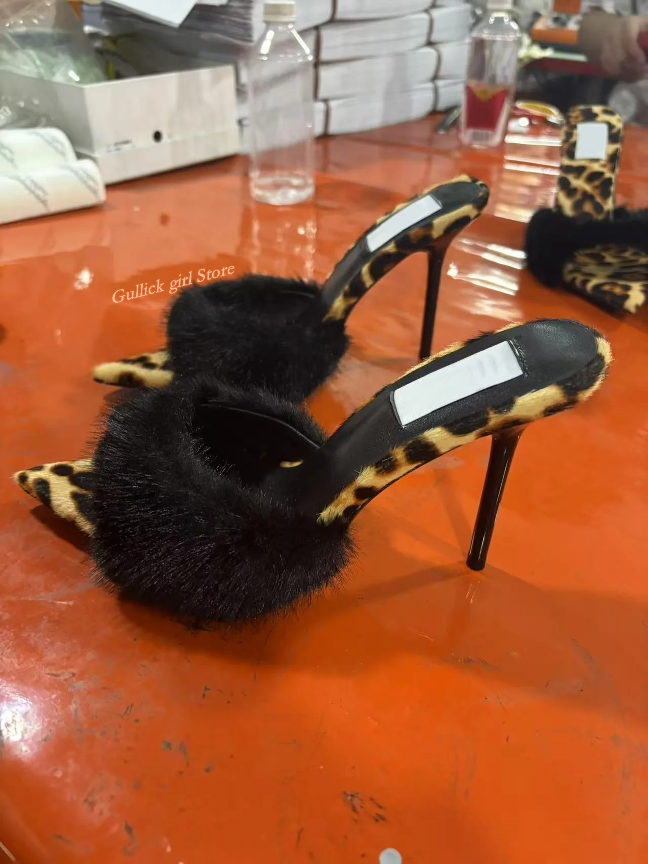 

Thin High Heel Sexy Pointy Toe Slippers Slip On Fashion 2025 Summer Women Runway Dress Shoes Patent Leather Real Picture Slides