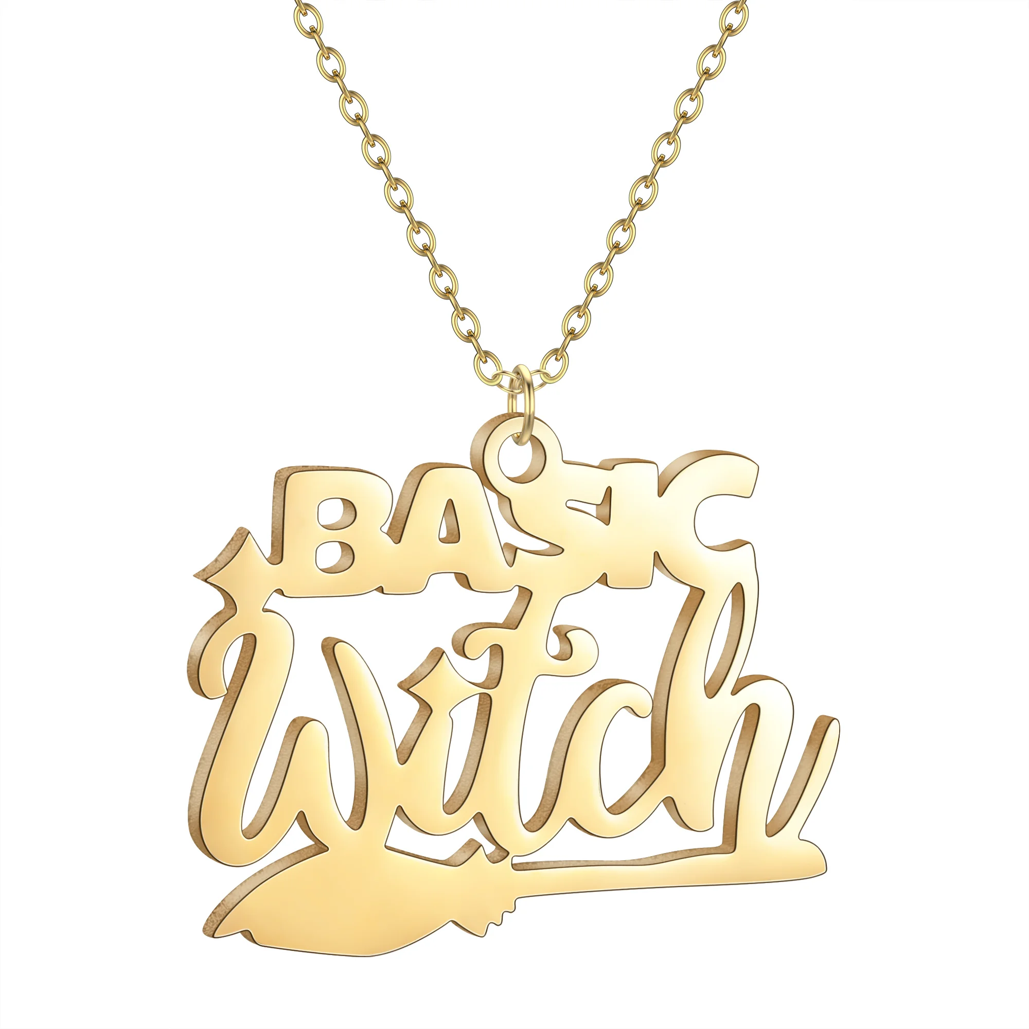 Basic Witch Pendant Necklaces, Halloween Pendant Necklaces, Witch Broom Pendant Necklaces, Coven Halloween Spooky Pendant Neckla